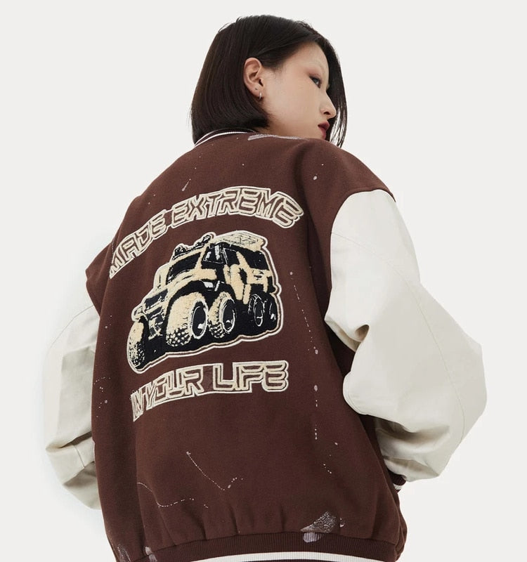 Vintage Baseball Jacket Men Letter Embroidery Streetwear Towel Varsity Jackets Couple Quality Fleece Bomber College Coat Unisex