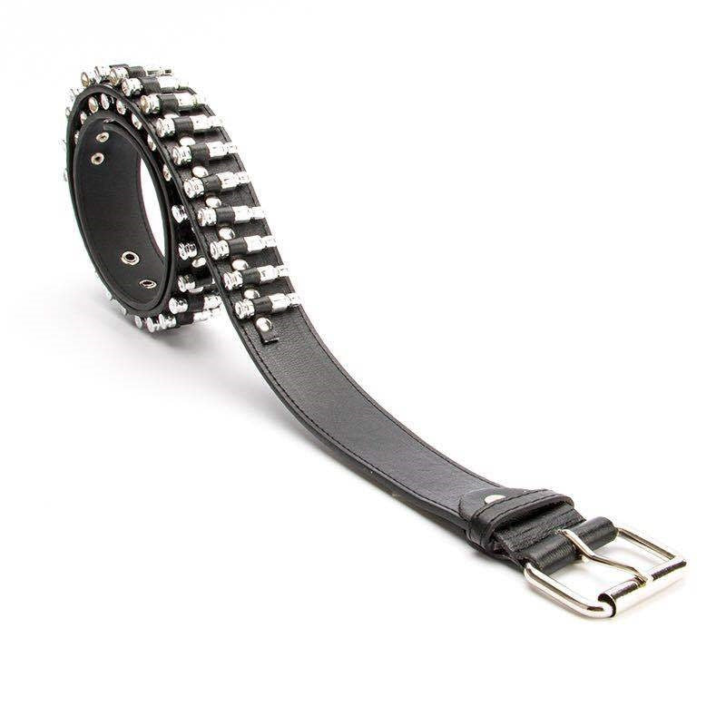 GAOKE Hollow Bullet Decoration Belt Fashion Ladies Leather Studded Gift Man's Goth Rock Wild Adjustable Women Punk Black Belt