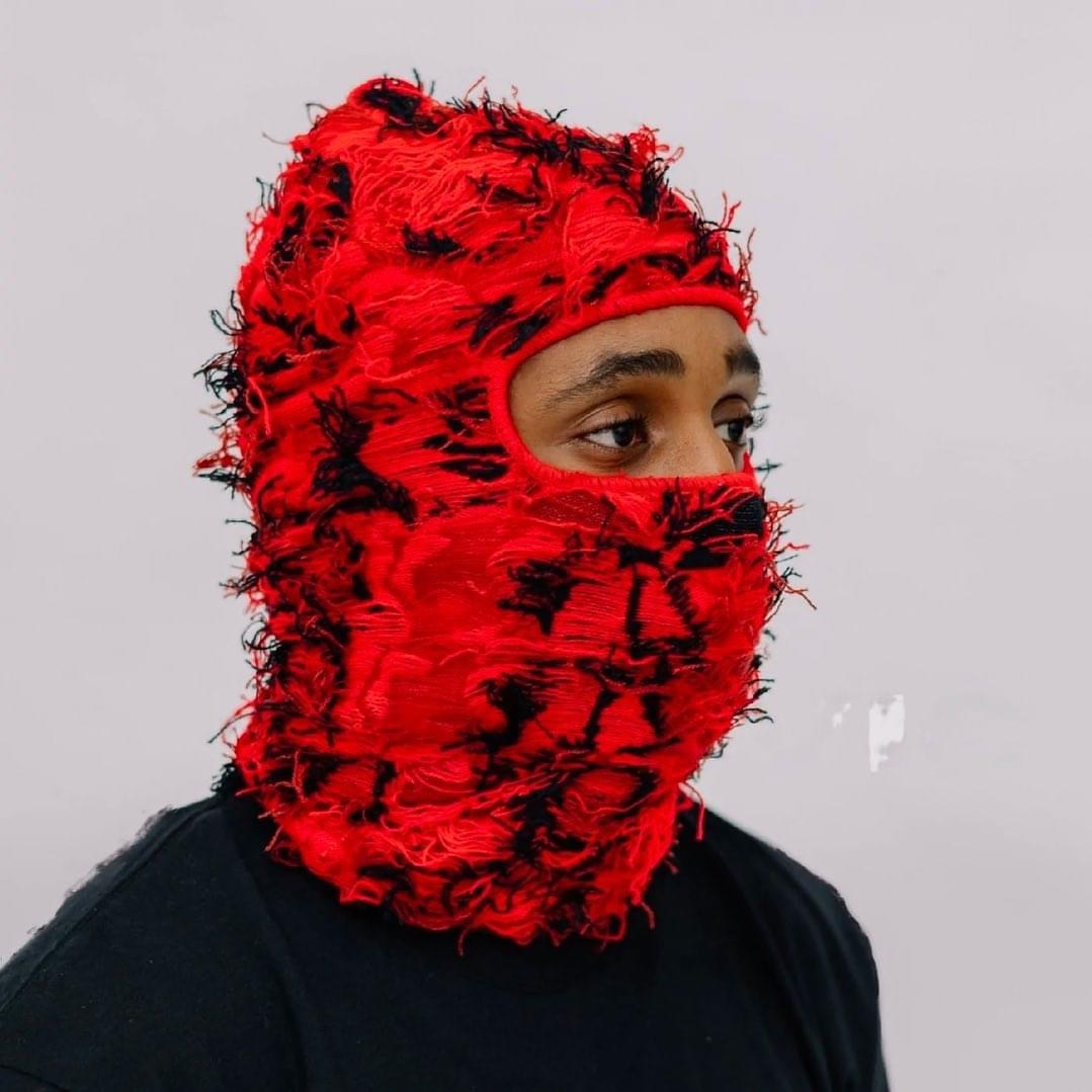 Designer Ski Mask Storm Knitted Distressed Camo Balaclava Ski Mask Custom Grassy Balaclava