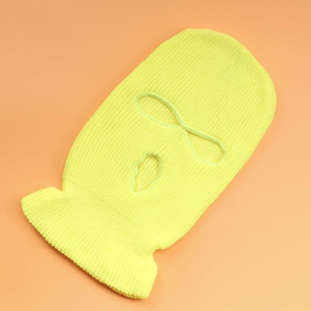 NOT NICE Embroidery Three-hole Balaclava Knit Hat Army Tactical CS Winter Ski Riding Mask Beanie Prom Party Mask Warm Mask