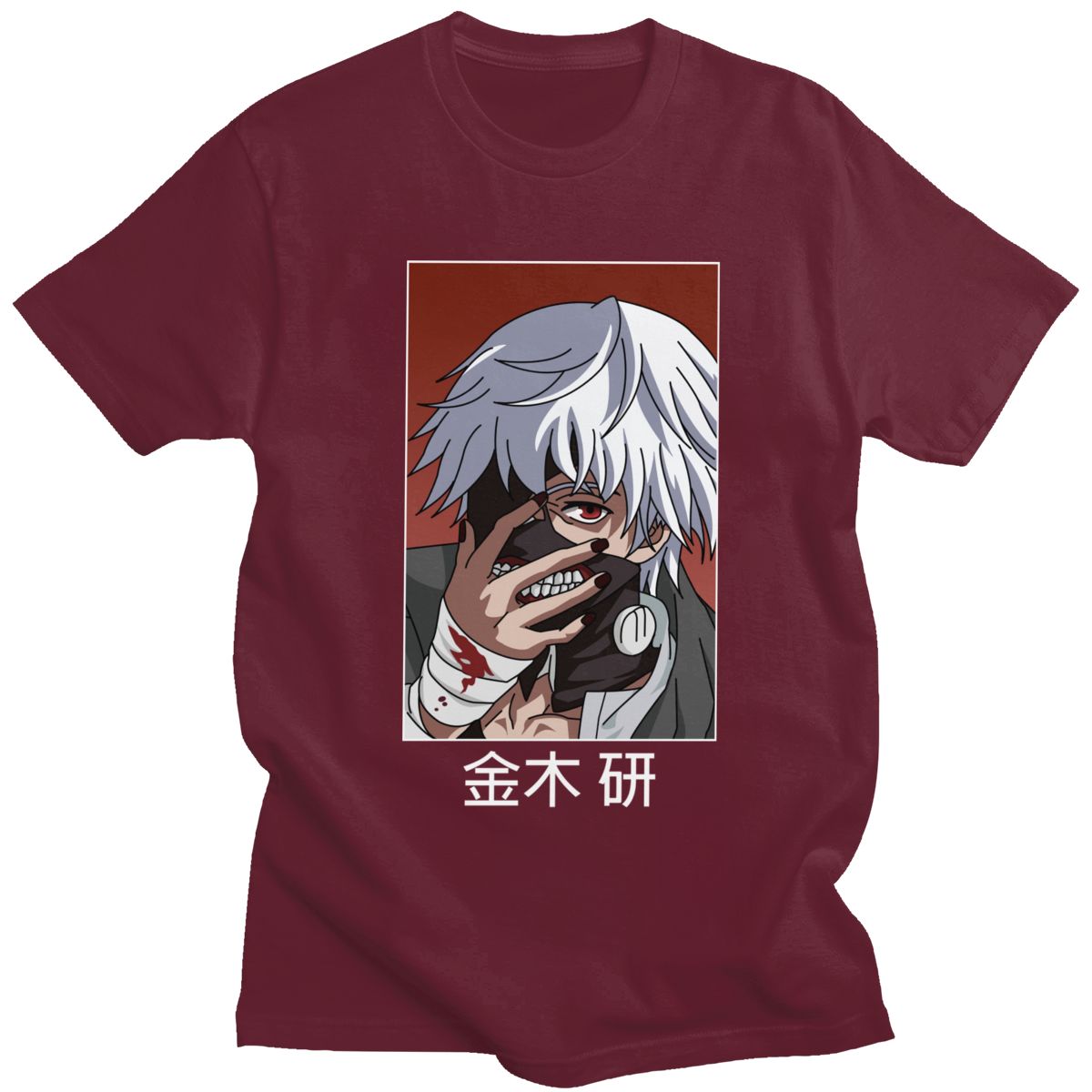 Tokyo Ghoul Ken Kaneki T Shirt for Men Pre-shrunk Cotton Graphic T-shirt O-neck Short Sleeve Japanese Anime Manga Tee Clothing