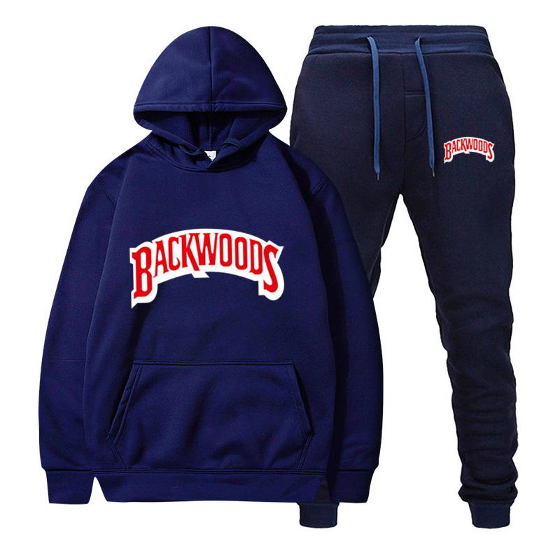Men Set Fleece Hoodie Pant Thick Warm Tracksuit Sportswear Fashion Brand Backwoods Hooded Track Suits Male Sweatsuit Tracksuit