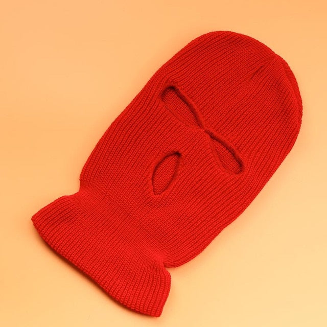 NOT NICE Embroidery Three-hole Balaclava Knit Hat Army Tactical CS Winter Ski Riding Mask Beanie Prom Party Mask Warm Mask