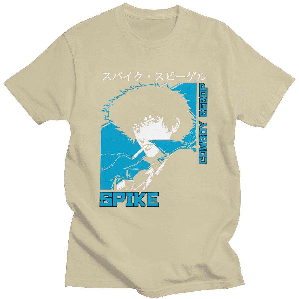 Classic 90s Anime Cowboy Bebop T-shirt Men  Short Sleeve Spike Spiegel Graphic T Shirt Pure Cotton Manga Tee Tops Clothing Gift
