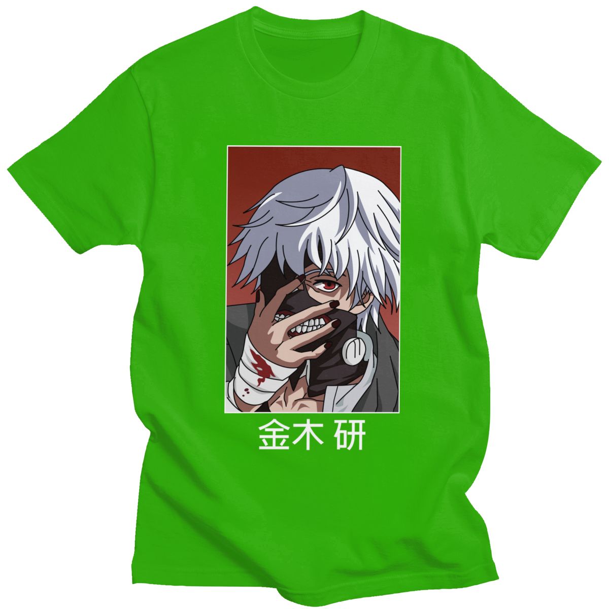 Tokyo Ghoul Ken Kaneki T Shirt for Men Pre-shrunk Cotton Graphic T-shirt O-neck Short Sleeve Japanese Anime Manga Tee Clothing