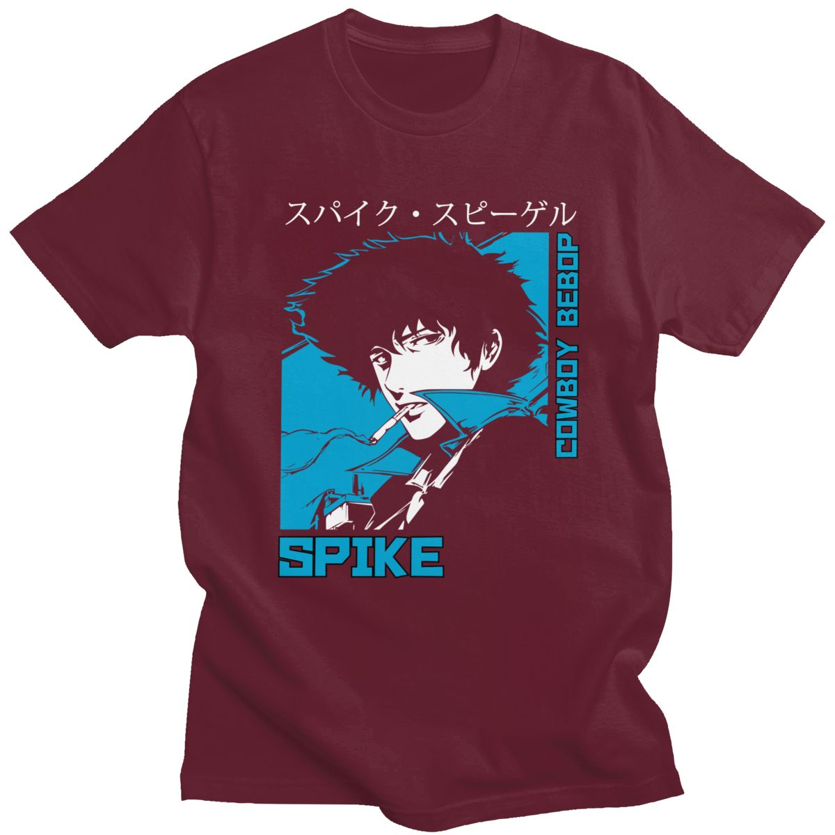 Classic 90s Anime Cowboy Bebop T-shirt Men  Short Sleeve Spike Spiegel Graphic T Shirt Pure Cotton Manga Tee Tops Clothing Gift