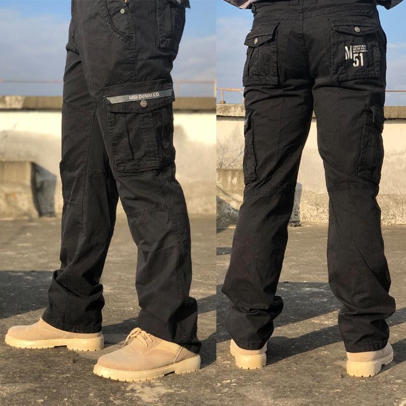 BAPAI Men's Fashion Work Pants Outdoor Wear-resistant Mountaineering Trousers Work Clothes Street Fashion Cargo Pants