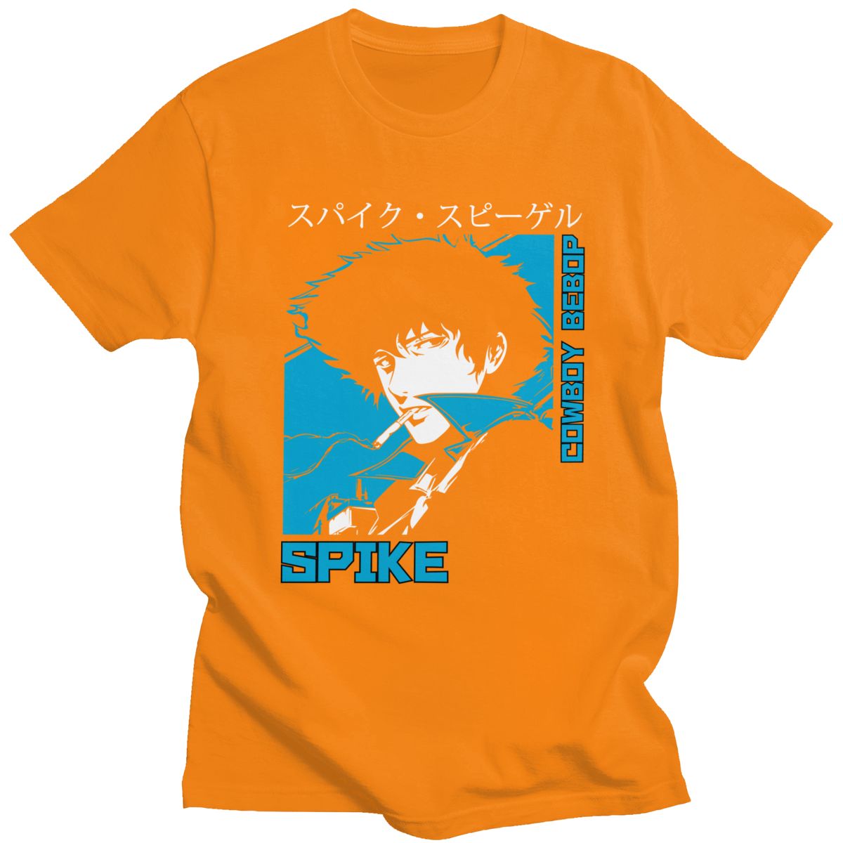 Classic 90s Anime Cowboy Bebop T-shirt Men  Short Sleeve Spike Spiegel Graphic T Shirt Pure Cotton Manga Tee Tops Clothing Gift