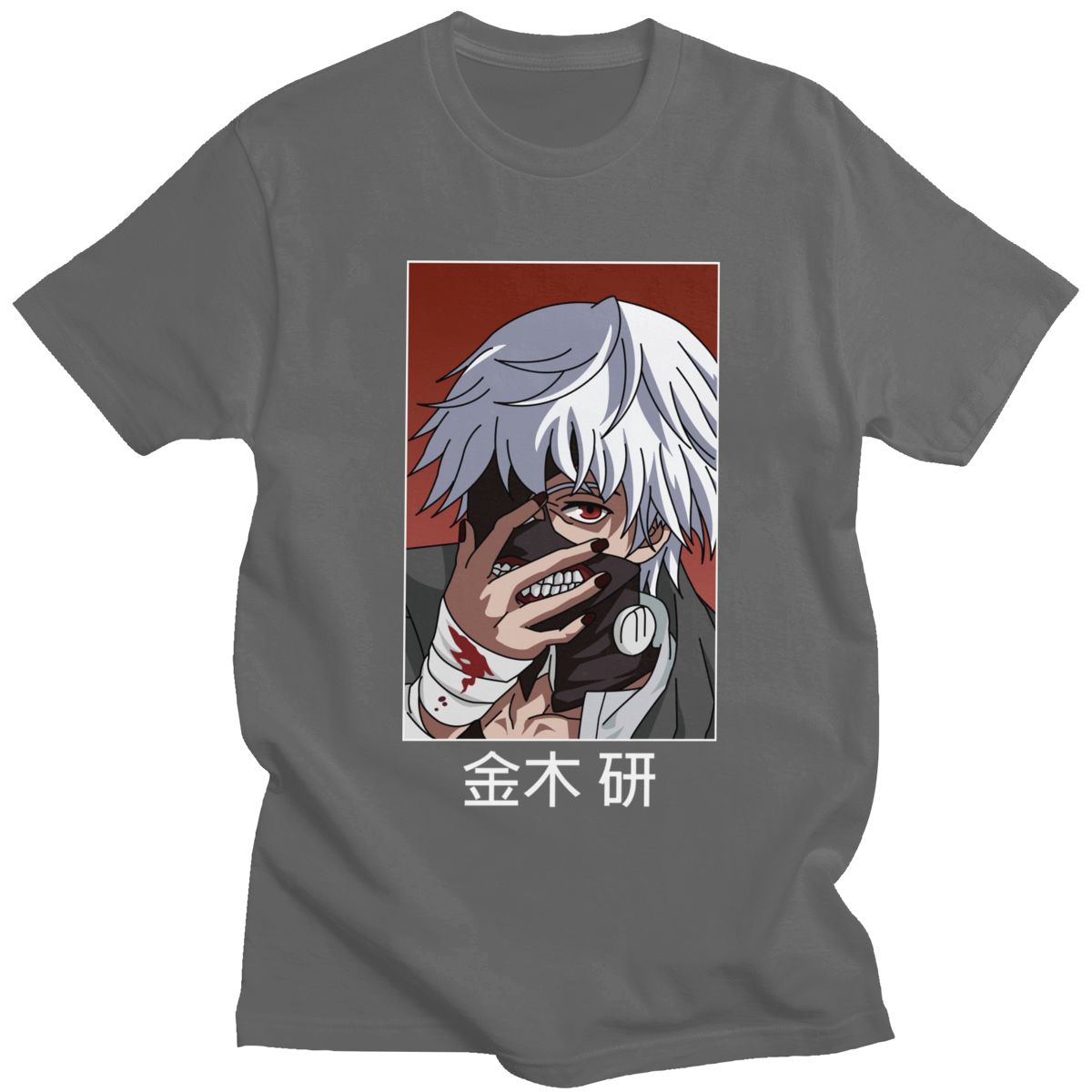 Tokyo Ghoul Ken Kaneki T Shirt for Men Pre-shrunk Cotton Graphic T-shirt O-neck Short Sleeve Japanese Anime Manga Tee Clothing