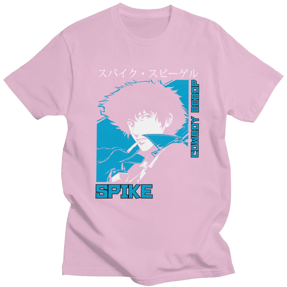 Classic 90s Anime Cowboy Bebop T-shirt Men  Short Sleeve Spike Spiegel Graphic T Shirt Pure Cotton Manga Tee Tops Clothing Gift
