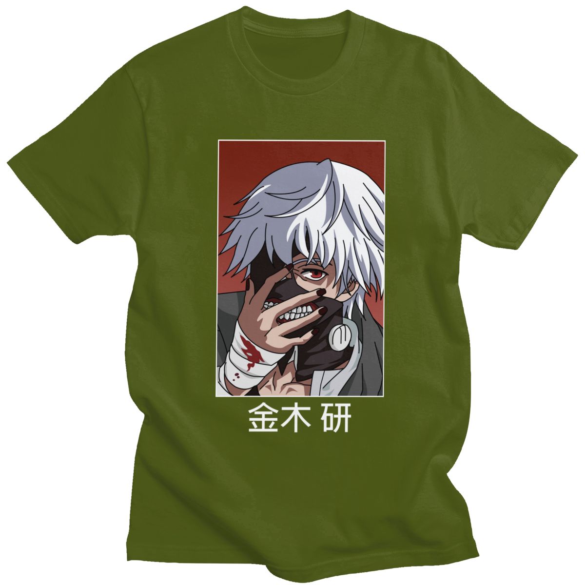 Tokyo Ghoul Ken Kaneki T Shirt for Men Pre-shrunk Cotton Graphic T-shirt O-neck Short Sleeve Japanese Anime Manga Tee Clothing