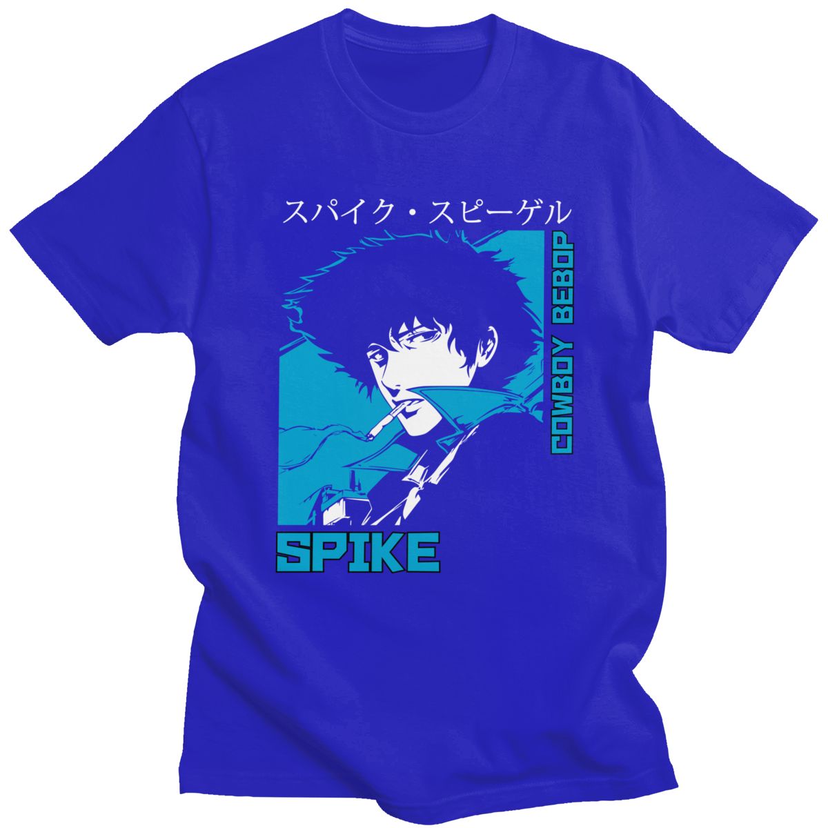 Classic 90s Anime Cowboy Bebop T-shirt Men  Short Sleeve Spike Spiegel Graphic T Shirt Pure Cotton Manga Tee Tops Clothing Gift