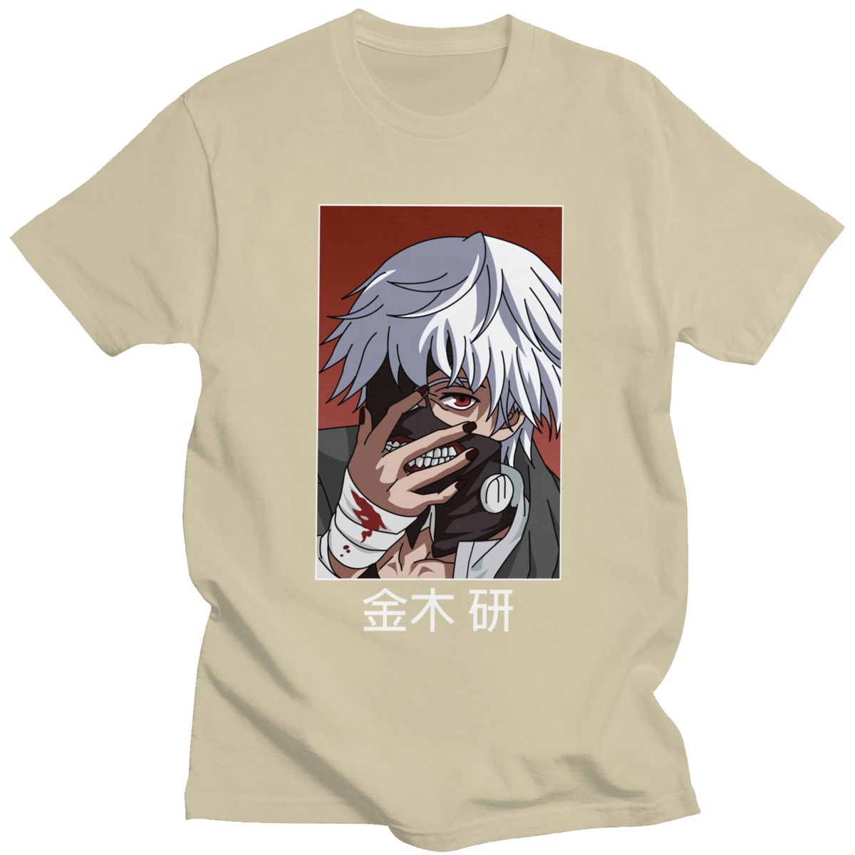 Tokyo Ghoul Ken Kaneki T Shirt for Men Pre-shrunk Cotton Graphic T-shirt O-neck Short Sleeve Japanese Anime Manga Tee Clothing