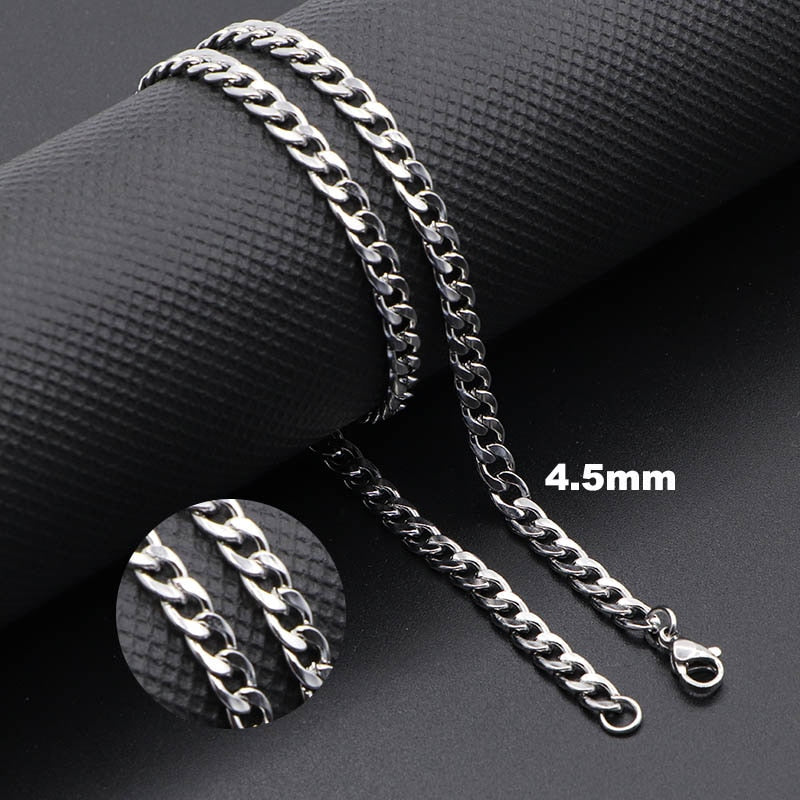 Women Men's Necklace Stainless Steel Curb Cuban Link NK Chain Steel Color Basic Punk Male Choker Jewelry Gifts Free Shipping