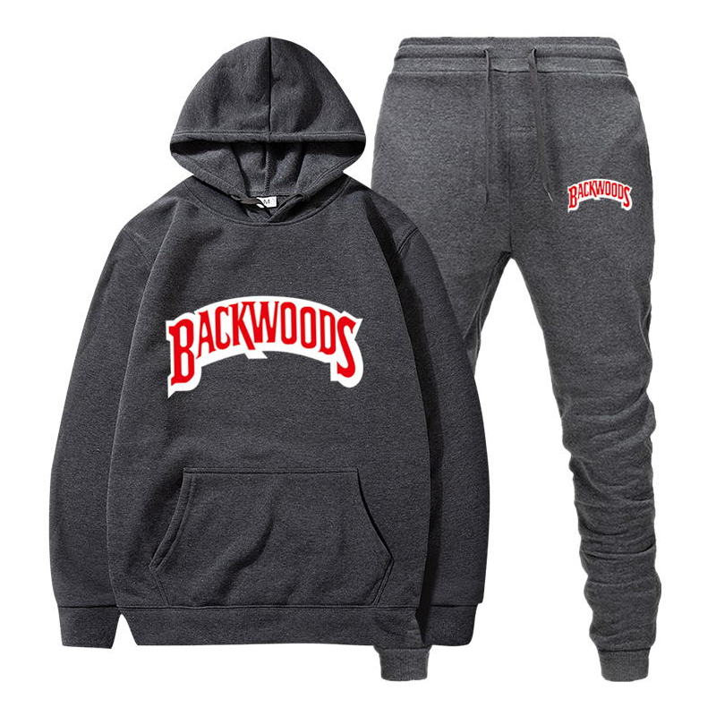 Men Set Fleece Hoodie Pant Thick Warm Tracksuit Sportswear Fashion Brand Backwoods Hooded Track Suits Male Sweatsuit Tracksuit