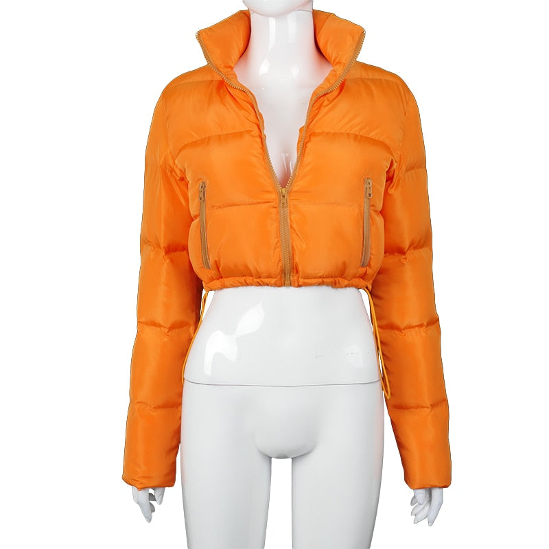 Sisterlinda Popular Neon Loose Jacket Womens Coats Autumn Winter Thick Warm Tops Street Casual Wear Ladies Padded Short Jackets