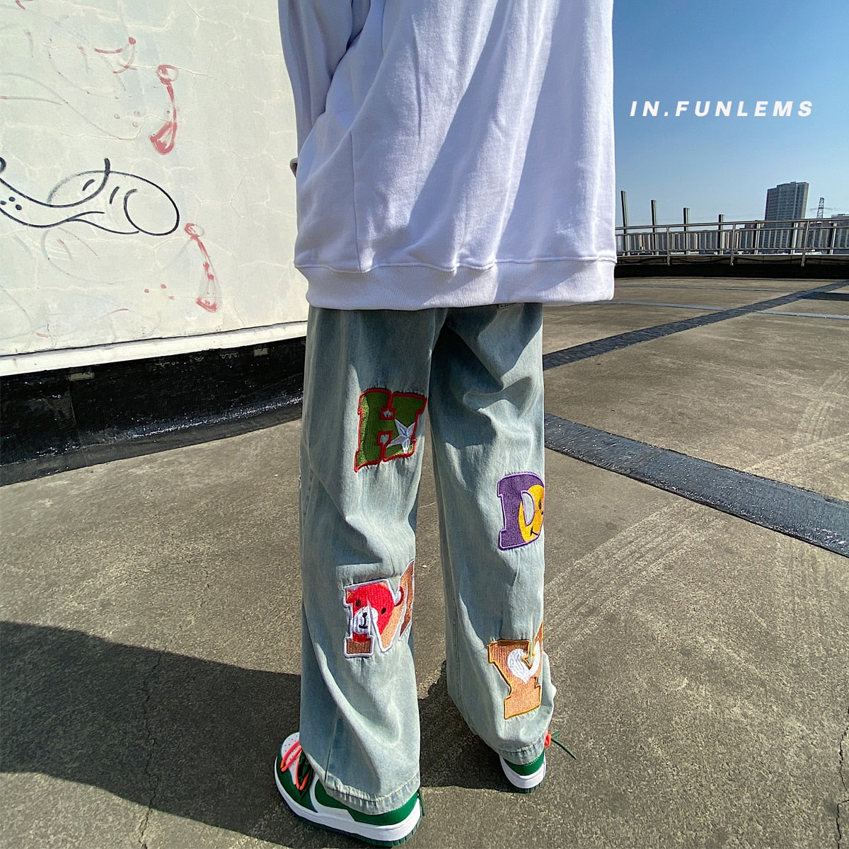 LAPPSTER Men Skeleton Oversized Black Jeans Pants 2023 Denim Mens Streetwear Hip Hop Harem Pants High Wasit Denim Pants Overalls