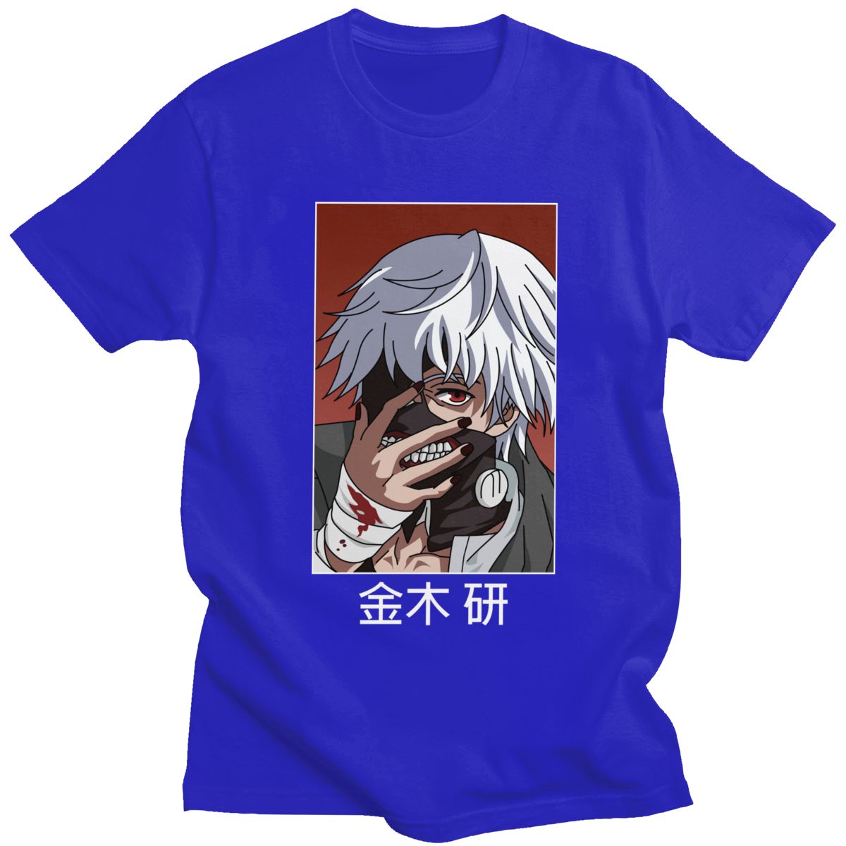Tokyo Ghoul Ken Kaneki T Shirt for Men Pre-shrunk Cotton Graphic T-shirt O-neck Short Sleeve Japanese Anime Manga Tee Clothing