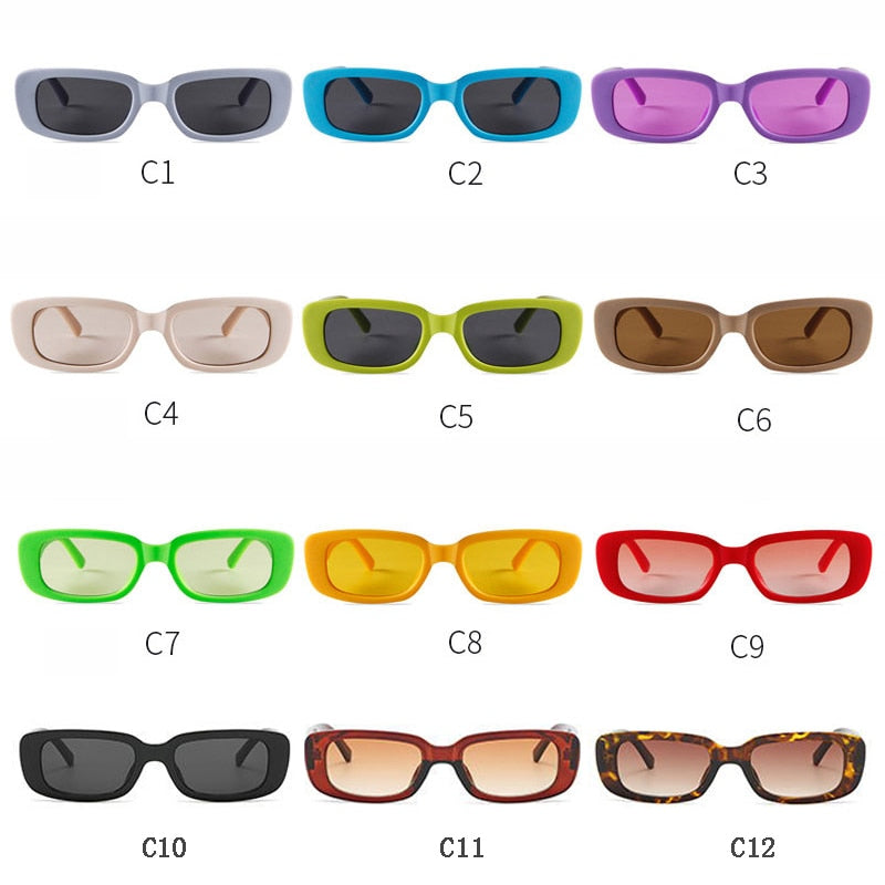Emosnia Stylish Y2k Sunglasses Women Man Fashion Small Rectangle Candy Shades  Men Pink Green Sun Glasses Occhiali Da Sole Donna