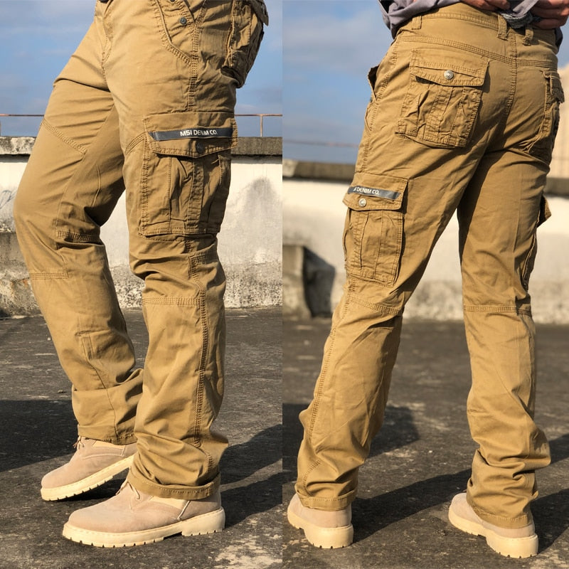 BAPAI Men's Fashion Work Pants Outdoor Wear-resistant Mountaineering Trousers Work Clothes Street Fashion Cargo Pants