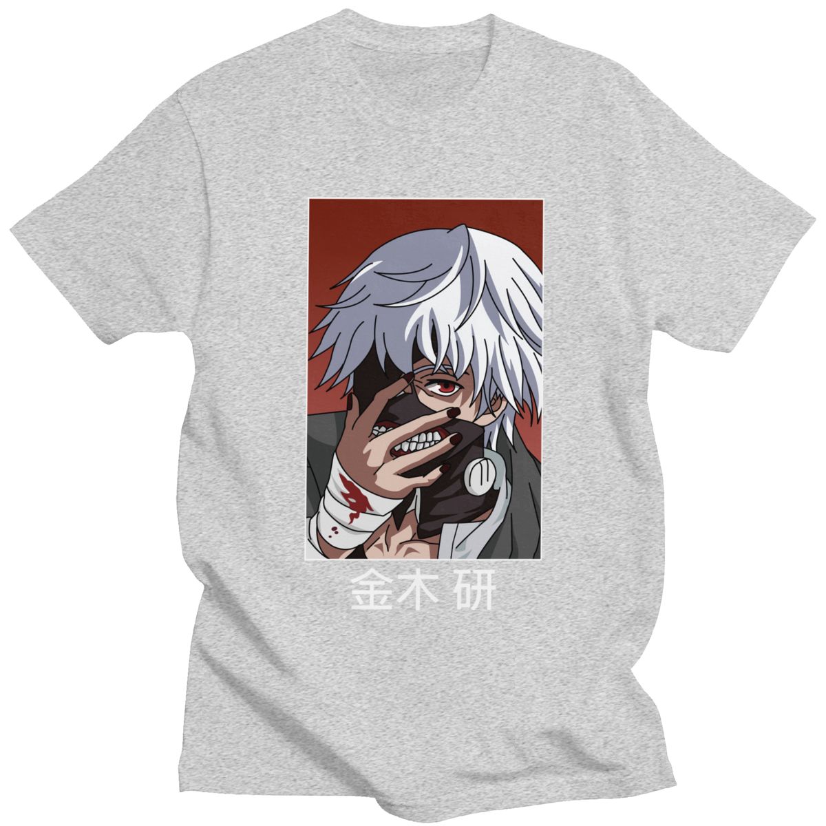 Tokyo Ghoul Ken Kaneki T Shirt for Men Pre-shrunk Cotton Graphic T-shirt O-neck Short Sleeve Japanese Anime Manga Tee Clothing