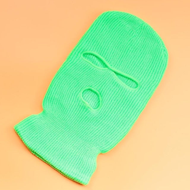 NOT NICE Embroidery Three-hole Balaclava Knit Hat Army Tactical CS Winter Ski Riding Mask Beanie Prom Party Mask Warm Mask