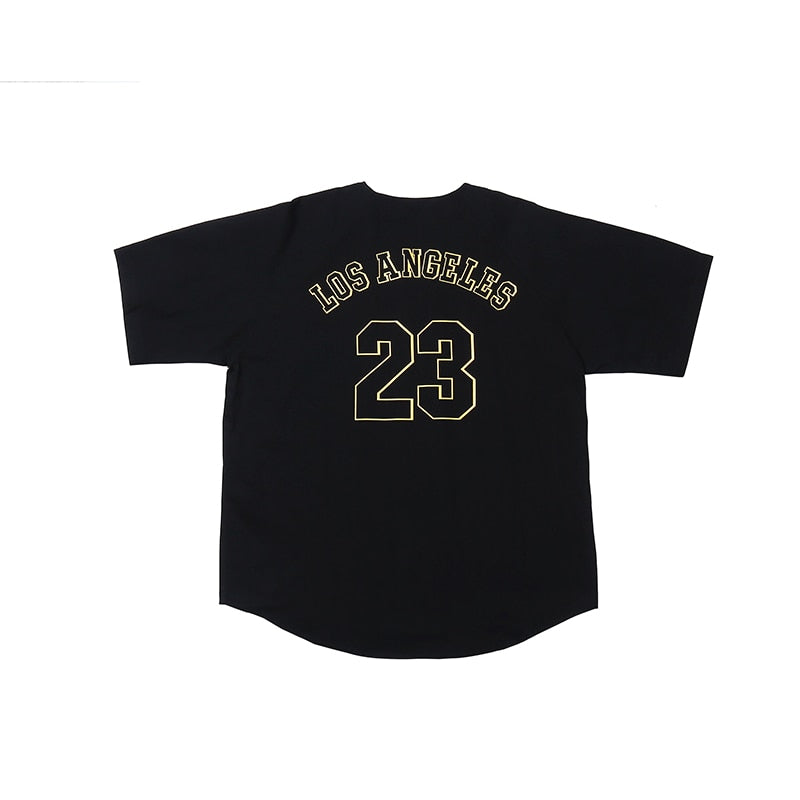 Men Baseball Tee Shirts New Fashion Letter Printed Single Breasted Hip Hop T Shirt Skateboard High Street Couple Tees Streetwear