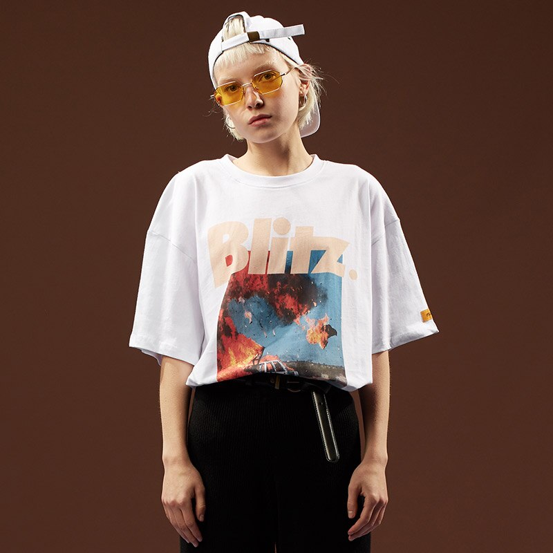 Aolamegs T Shirt Men Accident Printed Men's Tee Shirts Short Sleeve T Shirt Fashion High Street Tees Hip Hop Streetwear Clothing