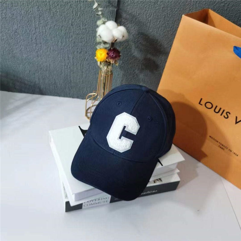 Baseball Cap Hip Hop Street Solid C Letter Adjustable Hat For Men Blue White Trucker Caps Outdoor Sport Dancer Hat