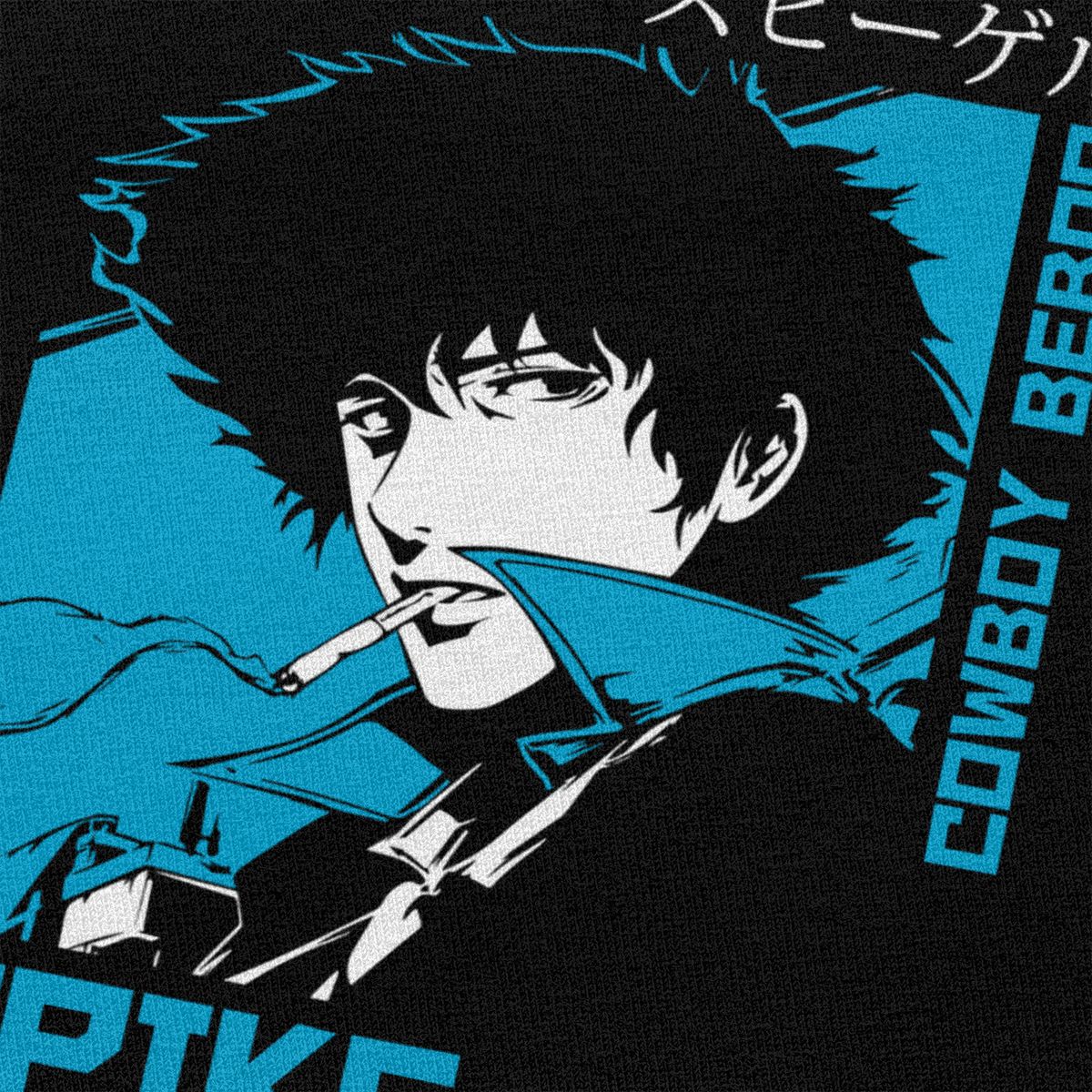Classic 90s Anime Cowboy Bebop T-shirt Men  Short Sleeve Spike Spiegel Graphic T Shirt Pure Cotton Manga Tee Tops Clothing Gift