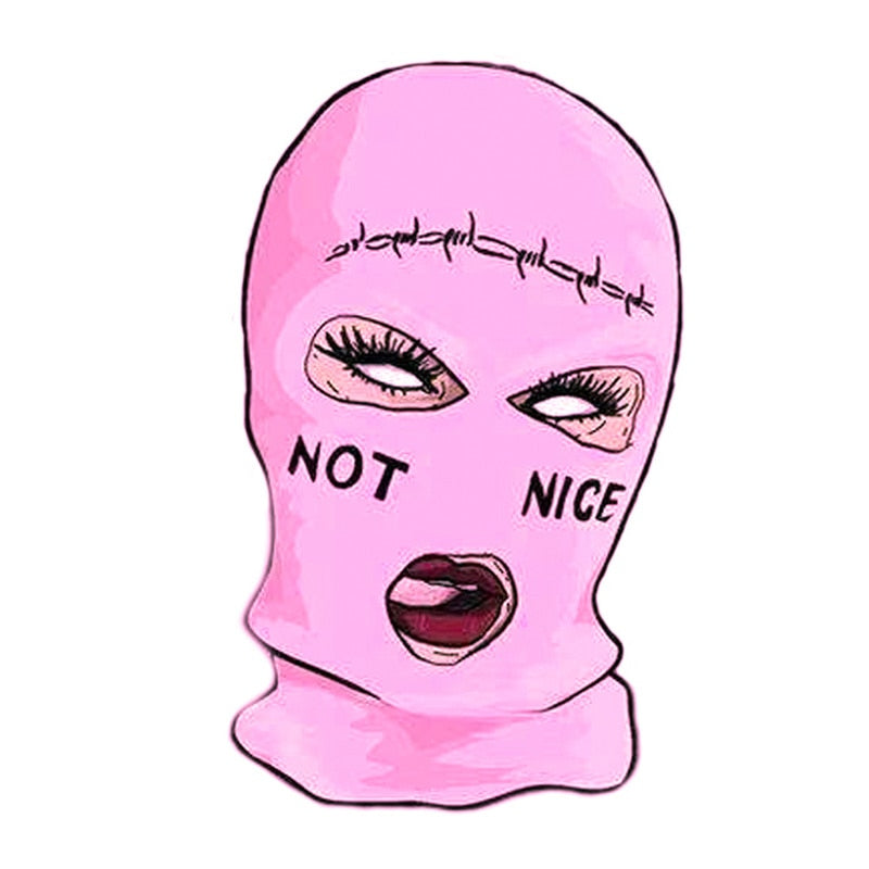 NOT NICE Embroidery Three-hole Balaclava Knit Hat Army Tactical CS Winter Ski Riding Mask Beanie Prom Party Mask Warm Mask