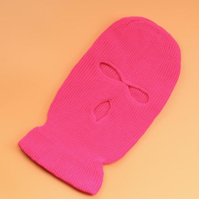 NOT NICE Embroidery Three-hole Balaclava Knit Hat Army Tactical CS Winter Ski Riding Mask Beanie Prom Party Mask Warm Mask
