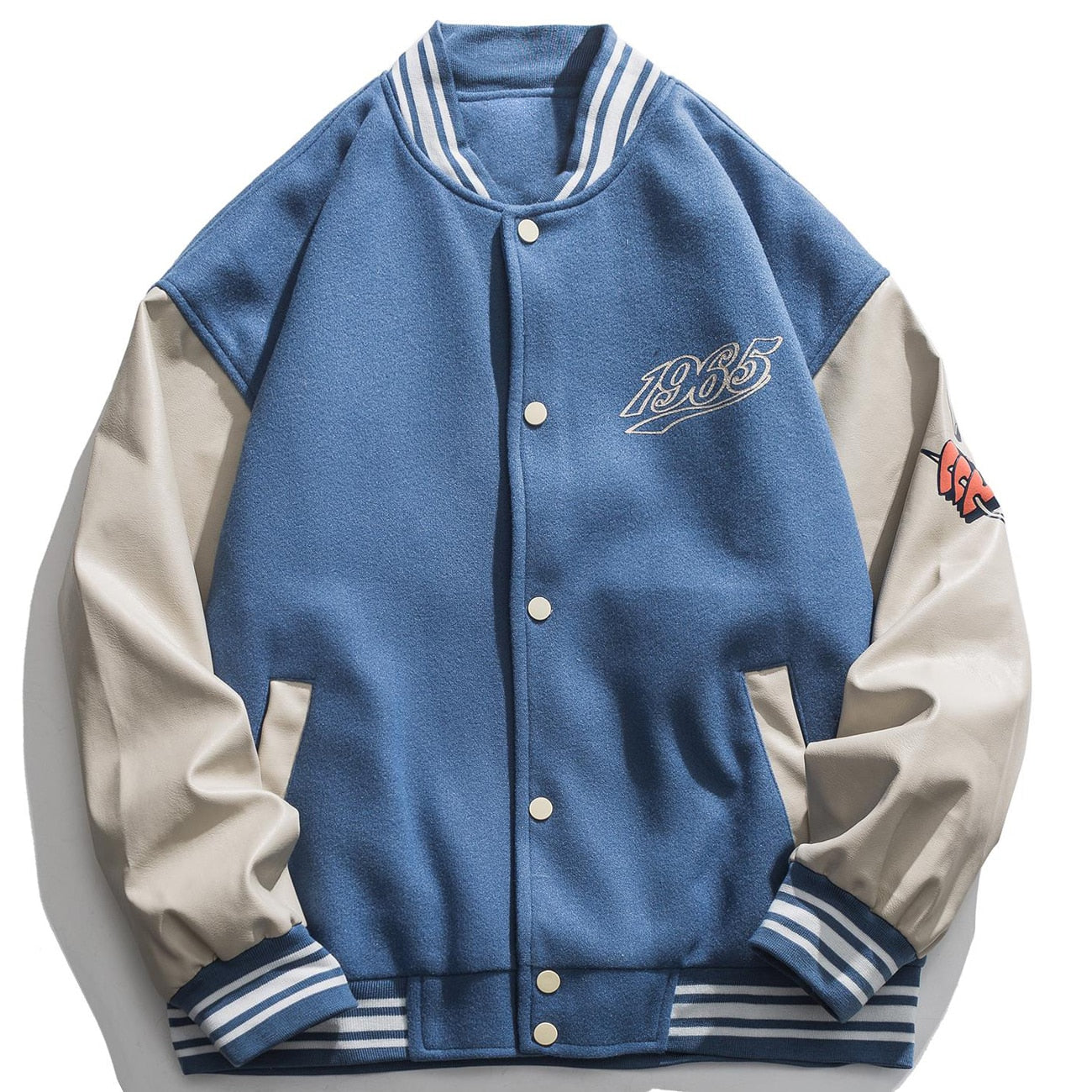LACIBLE Streetwear Love Pattern Baseball Jacket Men Tops Hip Hop Patchwork Letter Print Varsity Jacket Women Outwear Autumn Coat