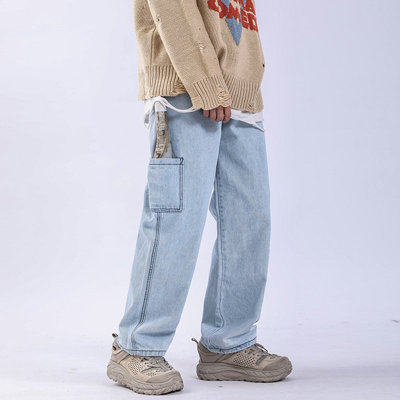 LAPPSTER Men Skeleton Oversized Black Jeans Pants 2023 Denim Mens Streetwear Hip Hop Harem Pants High Wasit Denim Pants Overalls