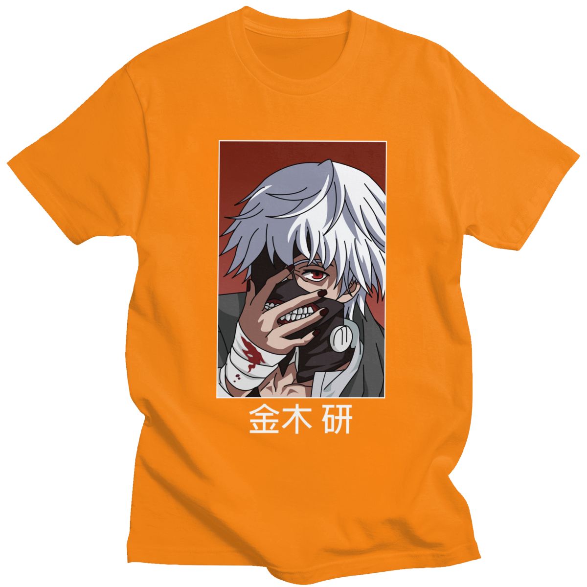 Tokyo Ghoul Ken Kaneki T Shirt for Men Pre-shrunk Cotton Graphic T-shirt O-neck Short Sleeve Japanese Anime Manga Tee Clothing