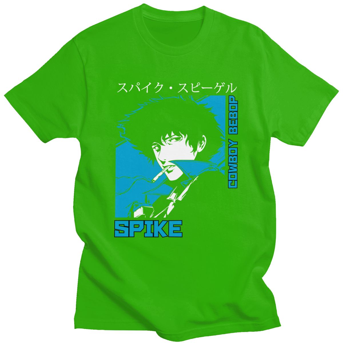 Classic 90s Anime Cowboy Bebop T-shirt Men  Short Sleeve Spike Spiegel Graphic T Shirt Pure Cotton Manga Tee Tops Clothing Gift