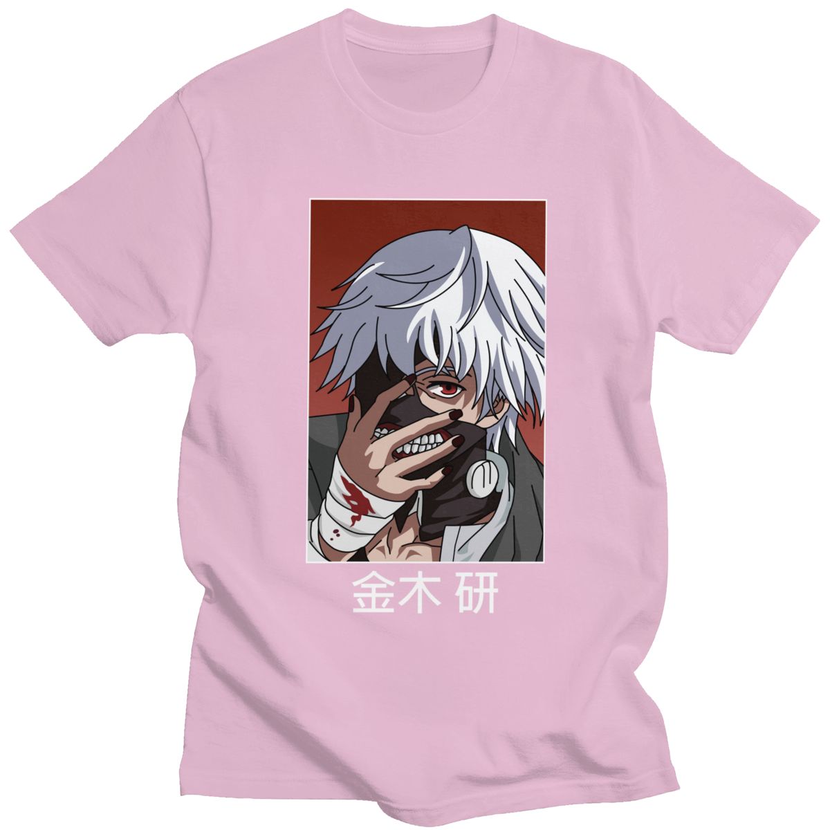 Tokyo Ghoul Ken Kaneki T Shirt for Men Pre-shrunk Cotton Graphic T-shirt O-neck Short Sleeve Japanese Anime Manga Tee Clothing