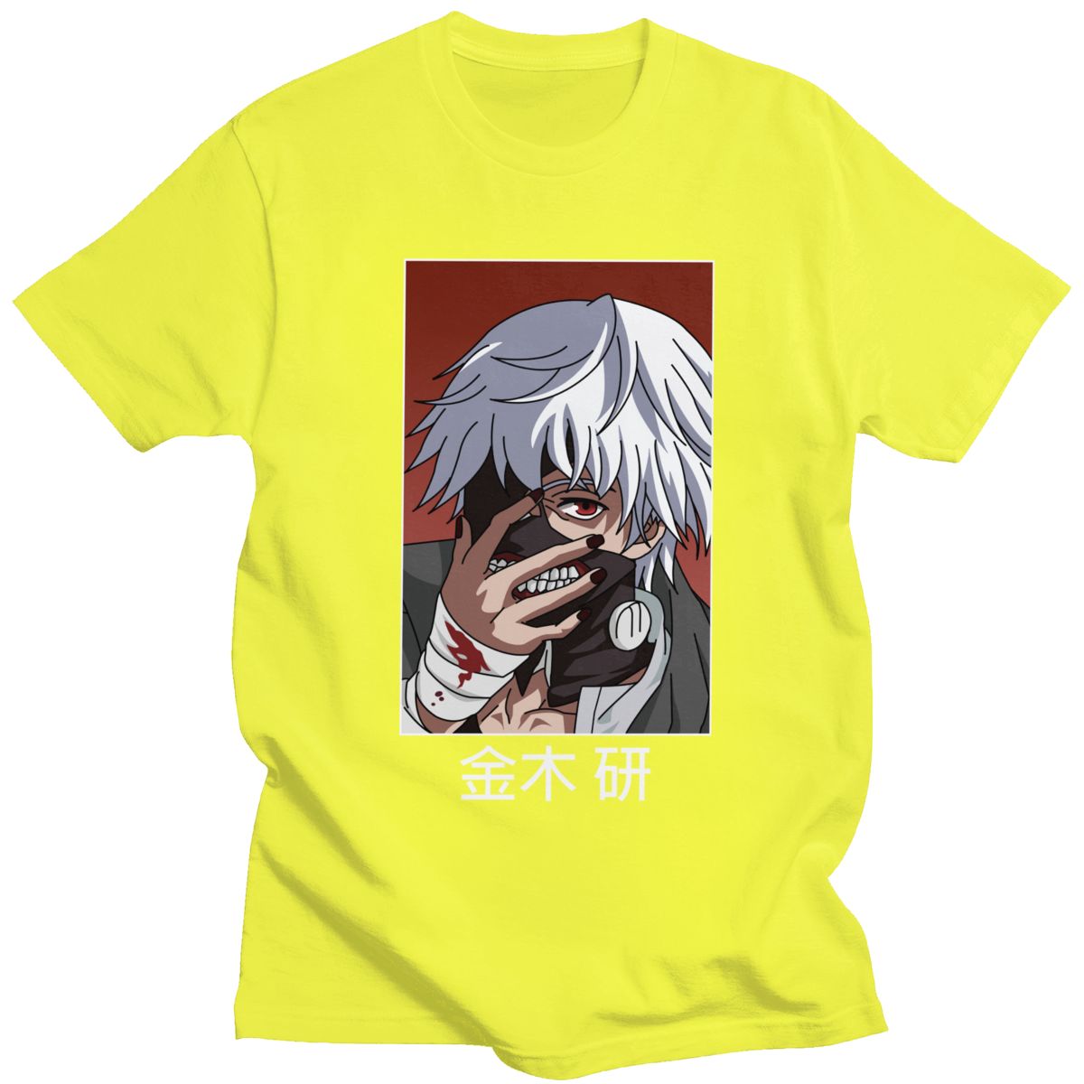 Tokyo Ghoul Ken Kaneki T Shirt for Men Pre-shrunk Cotton Graphic T-shirt O-neck Short Sleeve Japanese Anime Manga Tee Clothing