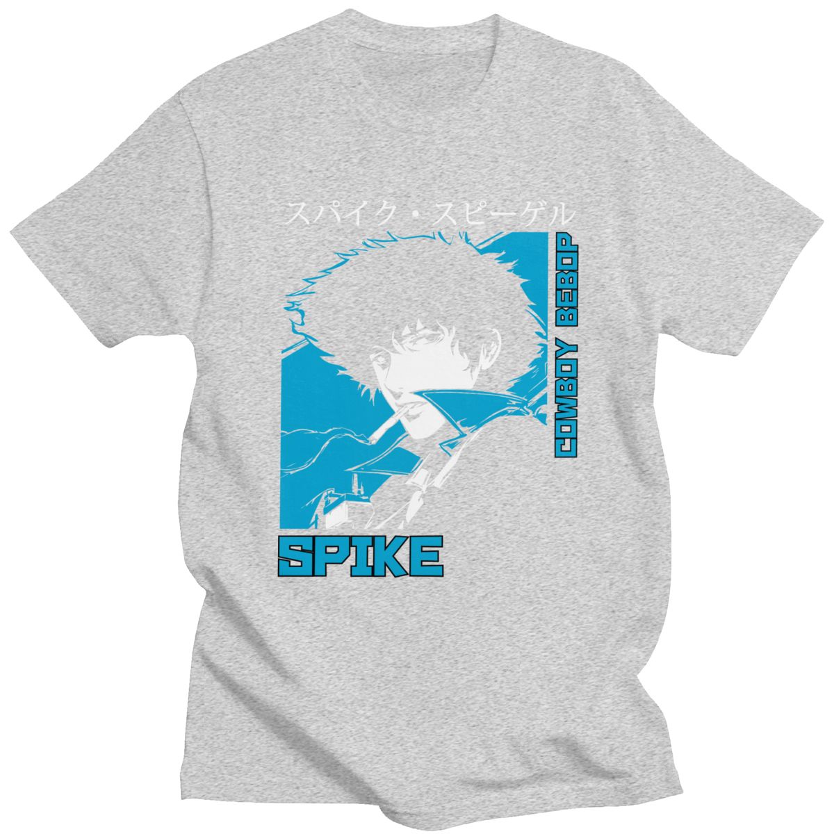 Classic 90s Anime Cowboy Bebop T-shirt Men  Short Sleeve Spike Spiegel Graphic T Shirt Pure Cotton Manga Tee Tops Clothing Gift