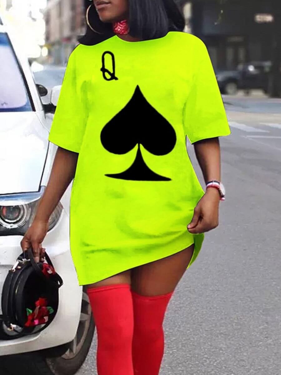LW Plus Size Women Short Dress Casual O Neck Lip Print Black Mini T-shirt Dress Loose Sexy Mini Dress Robe Camiseta Vestidos