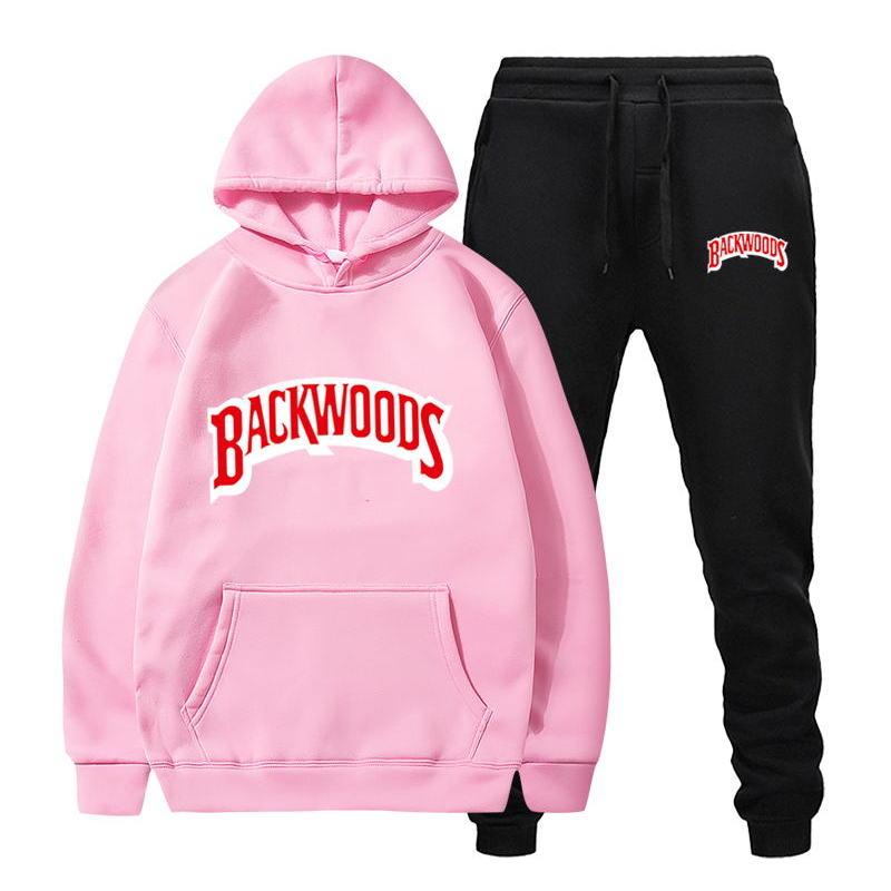 Men Set Fleece Hoodie Pant Thick Warm Tracksuit Sportswear Fashion Brand Backwoods Hooded Track Suits Male Sweatsuit Tracksuit
