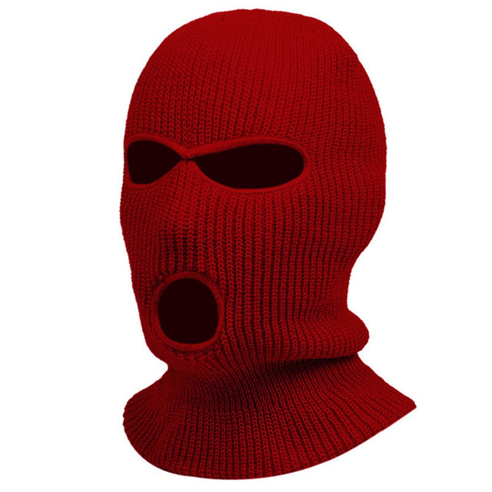 3Holes Winter Warm Unisex Balaclava Mask Hat Embroidery Full Face Mask Knitted Cycling Ski Snowboard Hat Cap Hip Hop Beanie Gift