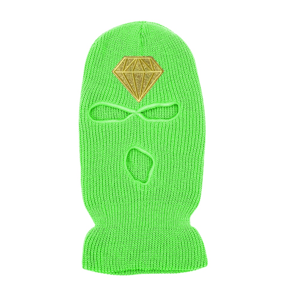 Diamond Glitter Printed 3 Hole Full Face Cap Embroidery Letter Ski Beanies Design Keep Warm Headgear Mask Tactical Balaclava Hat