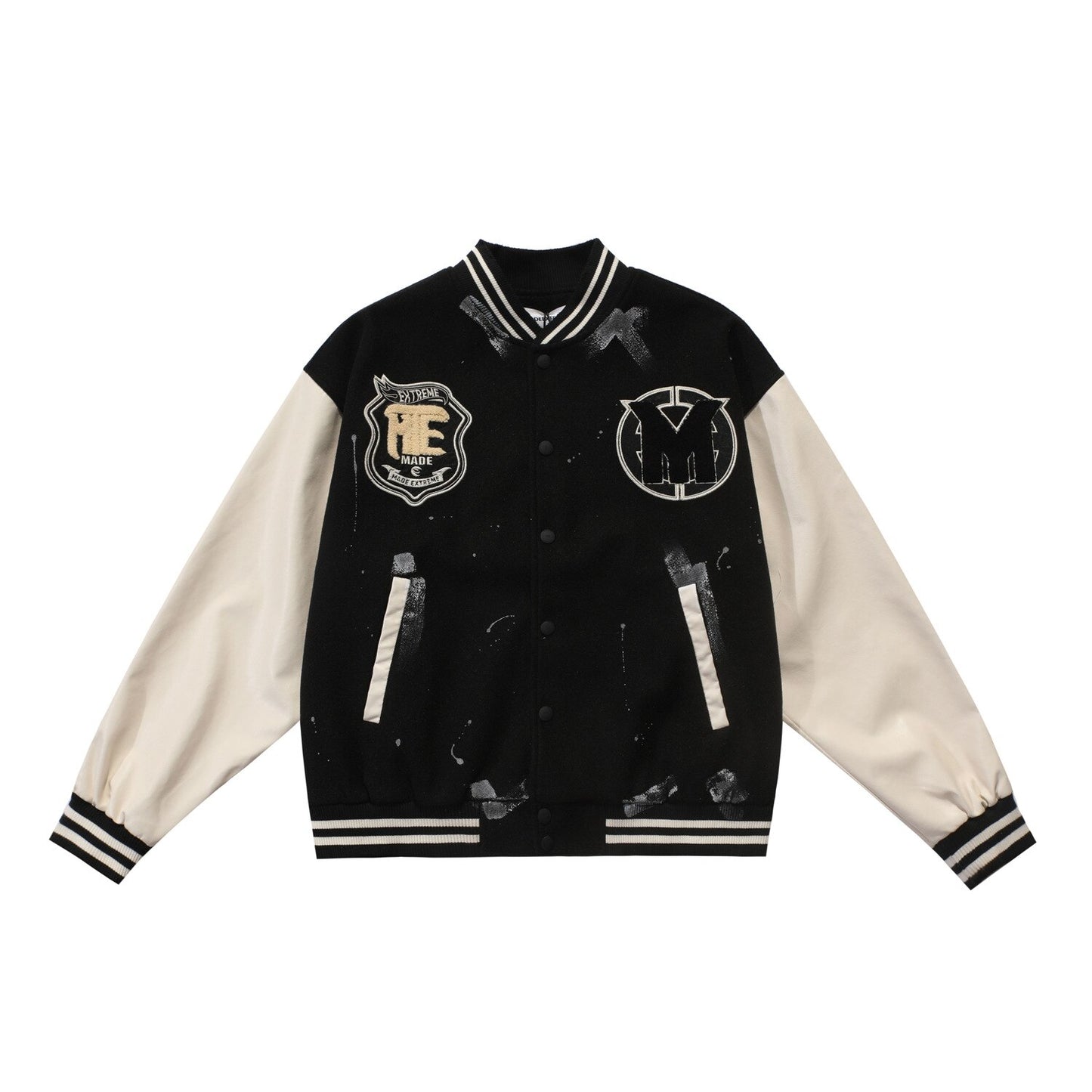 Vintage Baseball Jacket Men Letter Embroidery Streetwear Towel Varsity Jackets Couple Quality Fleece Bomber College Coat Unisex