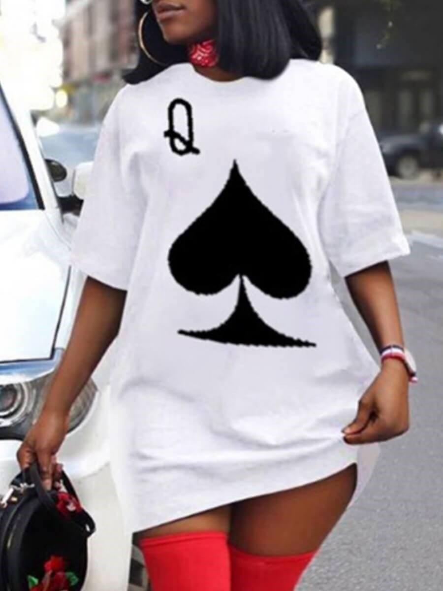 LW Plus Size Women Short Dress Casual O Neck Lip Print Black Mini T-shirt Dress Loose Sexy Mini Dress Robe Camiseta Vestidos