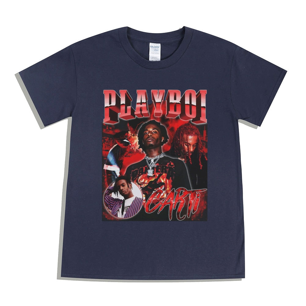 Hip Hop Rapper Playboi Carti T Shirt Men Women Graphic Print T-shirts Oversized Streetwear Short Sleeve Tee Shirt Clothing Tops
