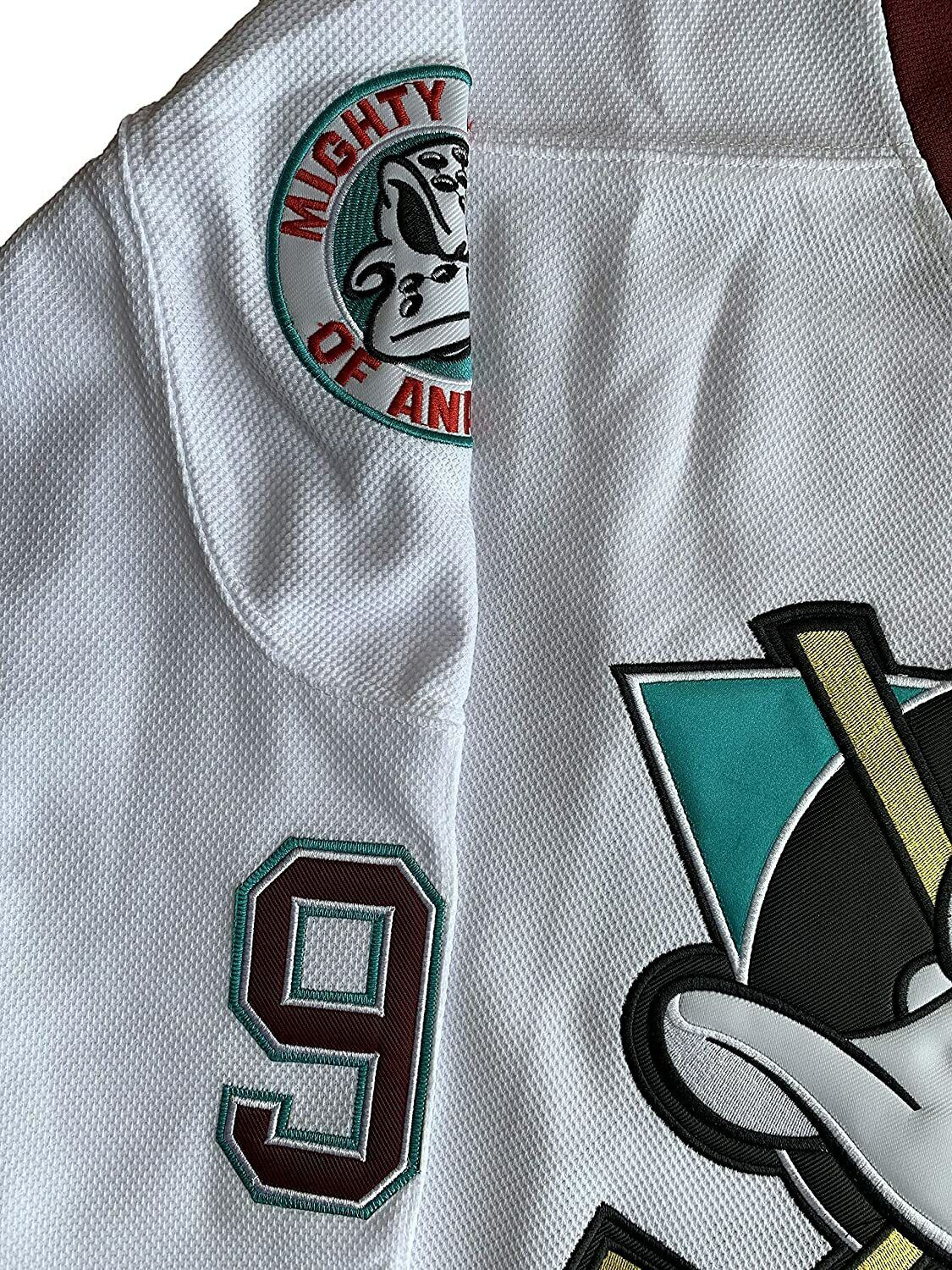 Sport Games League 96# CONWAY Mens Adam BANKS 99# Mighty Ducks Movie Ice Hockey Jerseys Stitched White S-3XL