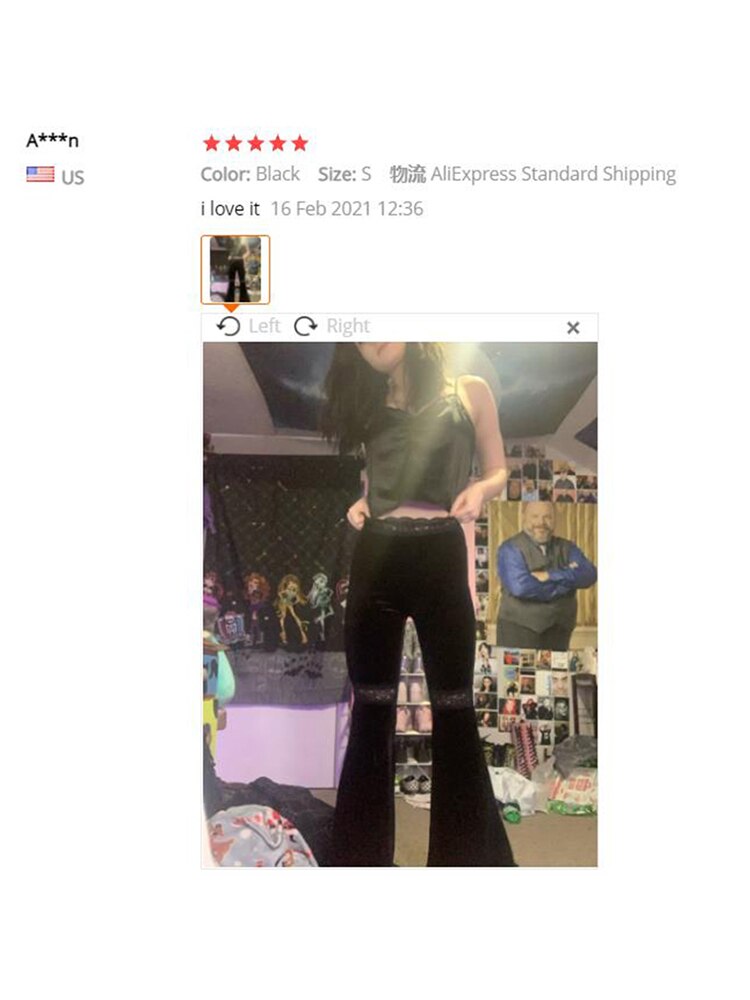 AltGoth Harajuku Punk Gothic Flare Pants Women Grunge Street Vintage Mall Goth Lace Patchwork Hollow Out Dark Black Velvet Pants