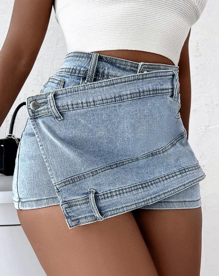 Y2k Denim Short For Girls All-Match Women's Shorts Zipper Fly High Waist Jean Shorts Fashion Elegant Daily Party Club Streetwear