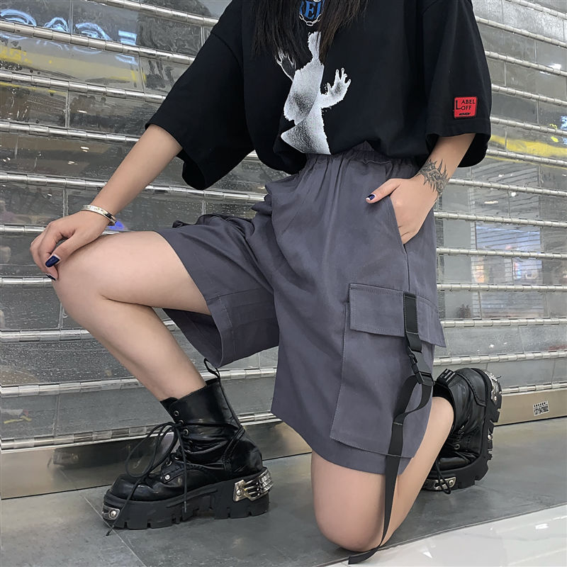 Shorts Women Summer Knee-length Wide-leg Boyfriend Safari Style Ulzzang BF Street Wear Chic All-match Casual Unisex Fashion New